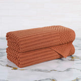 Cotton Rib Textured Ultra-Absorbent Bath Towel Set of 2