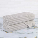 Cotton Rib Textured Ultra-Absorbent Bath Towel Set of 2