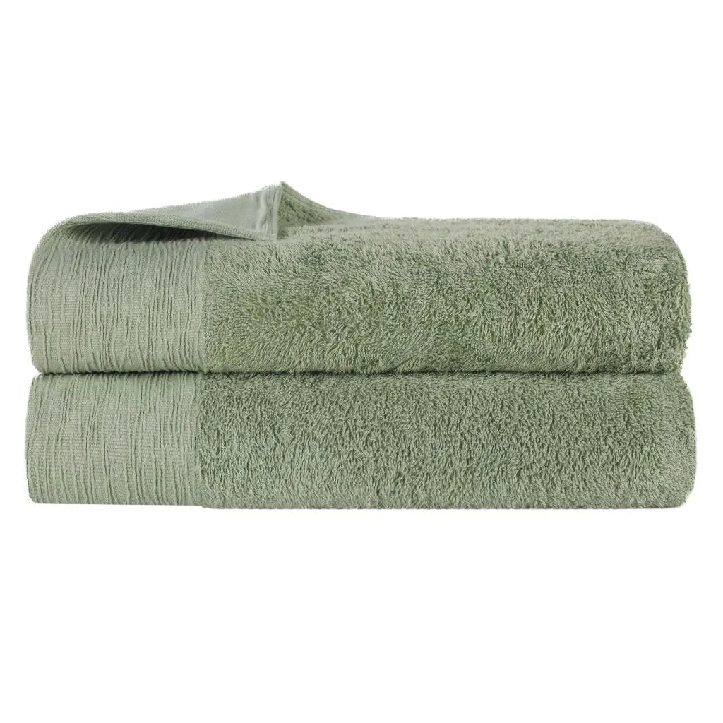 Rayon from Bamboo Eco-Friendly Fluffy Soft Solid Bath Sheet Set of 2
