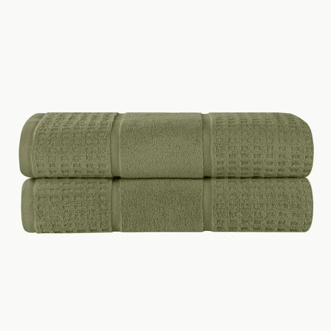 Napa Zero Twist Cotton Solid Waffle Honeycomb Bath Sheet Set of 2