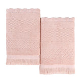 Rolla Cotton Geometric Jacquard Plush Absorbent Bath Sheet Set of 2