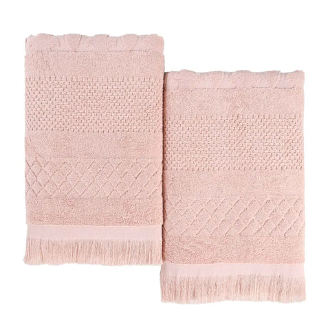 Rolla Cotton Geometric Jacquard Plush Absorbent Bath Sheet Set of 2