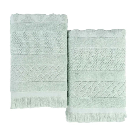 Rolla Cotton Geometric Jacquard Plush Absorbent Bath Sheet Set of 2
