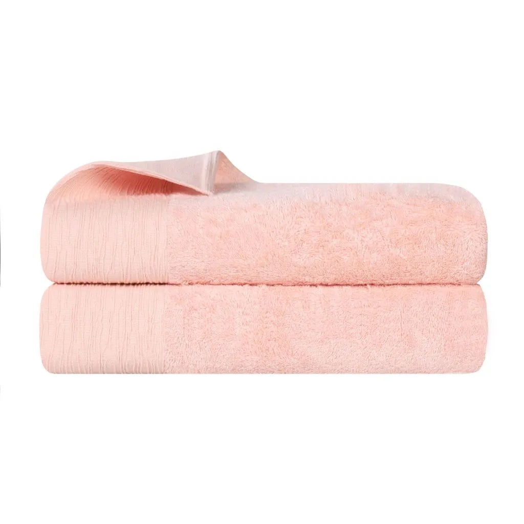 Rayon from Bamboo Eco-Friendly Fluffy Soft Solid Bath Sheet Set of 2
