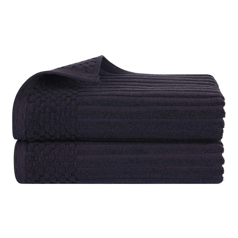 Soho Ribbed Cotton Absorbent 2 Piece Bath Sheet Towel Set