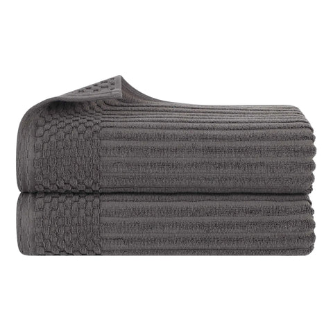 Soho Ribbed Cotton Absorbent 2 Piece Bath Sheet Towel Set