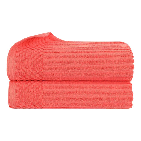 Soho Ribbed Cotton Absorbent 2 Piece Bath Sheet Towel Set
