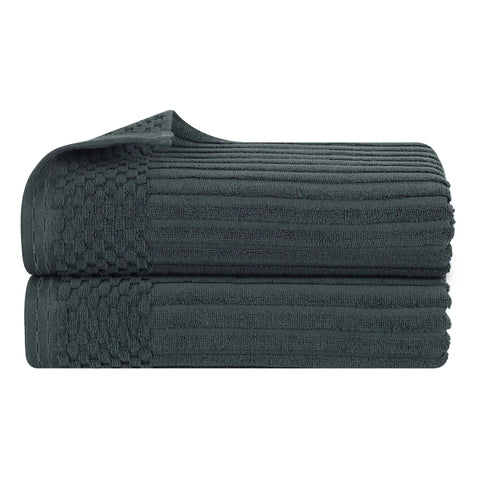 Soho Ribbed Cotton Absorbent 2 Piece Bath Sheet Towel Set