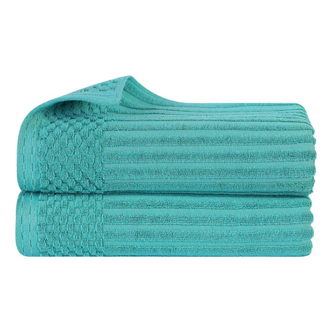 Soho Ribbed Cotton Absorbent 2 Piece Bath Sheet Towel Set