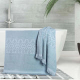 Rolla Cotton Geometric Jacquard Plush Absorbent Bath Sheet Set of 2