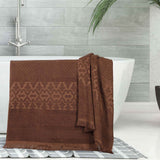 Rolla Cotton Geometric Jacquard Plush Absorbent Bath Sheet Set of 2