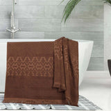 Rolla Cotton Geometric Jacquard Plush Absorbent Bath Sheet Set of 2