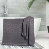 Rolla Cotton Geometric Jacquard Plush Absorbent Bath Sheet Set of 2