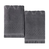 Rolla Cotton Geometric Jacquard Plush Absorbent Bath Sheet Set of 2