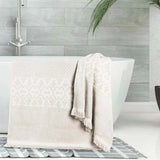Rolla Cotton Geometric Jacquard Plush Absorbent Bath Sheet Set of 2