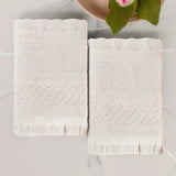 Rolla Cotton Geometric Jacquard Plush Absorbent Bath Sheet Set of 2