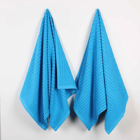 Soho Ribbed Cotton Absorbent 2 Piece Bath Sheet Towel Set