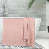 Rolla Cotton Geometric Jacquard Plush Absorbent Bath Sheet Set of 2