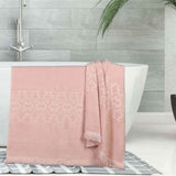 Rolla Cotton Geometric Jacquard Plush Absorbent Bath Sheet Set of 2