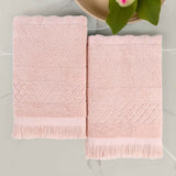 Rolla Cotton Geometric Jacquard Plush Absorbent Bath Sheet Set of 2