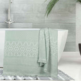 Rolla Cotton Geometric Jacquard Plush Absorbent Bath Sheet Set of 2