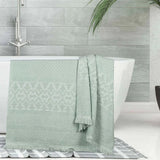 Rolla Cotton Geometric Jacquard Plush Absorbent Bath Sheet Set of 2