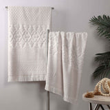 Rolla Cotton Geometric Jacquard Plush Absorbent Bath Sheet Set of 2