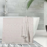 Rolla Cotton Geometric Jacquard Plush Absorbent Bath Sheet Set of 2
