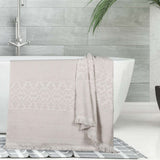 Rolla Cotton Geometric Jacquard Plush Absorbent Bath Sheet Set of 2