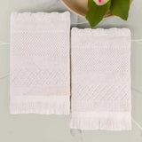 Rolla Cotton Geometric Jacquard Plush Absorbent Bath Sheet Set of 2