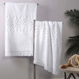 Rolla Cotton Geometric Jacquard Plush Absorbent Bath Sheet Set of 2