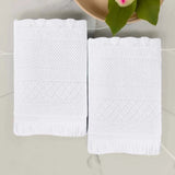 Rolla Cotton Geometric Jacquard Plush Absorbent Bath Sheet Set of 2