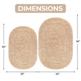 Cotton Oval Solid Non-Skid Washable 2 Piece Bath Rug Set