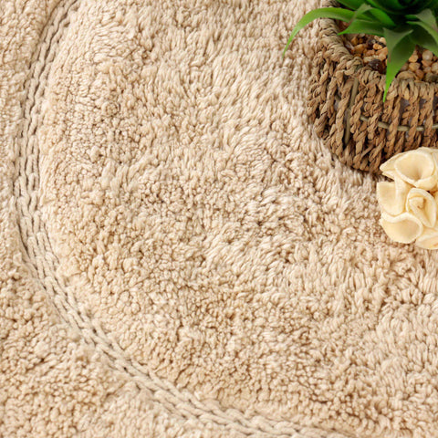Cotton Non Slip Oval 2 Piece Bath Rug Set