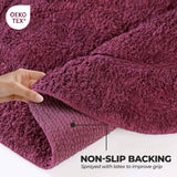 Cotton Oval Solid Non-Skid Washable 2 Piece Bath Rug Set