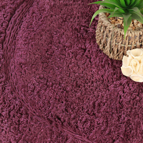 Cotton Non Slip Oval 2 Piece Bath Rug Set