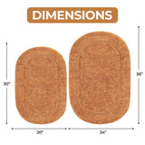 Cotton Oval Solid Non-Skid Washable 2 Piece Bath Rug Set