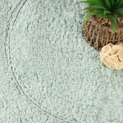 Cotton Non Slip Oval 2 Piece Bath Rug Set