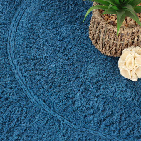 Cotton Non Slip Oval 2 Piece Bath Rug Set
