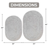 Cotton Oval Solid Non-Skid Washable 2 Piece Bath Rug Set