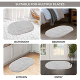 Cotton Oval Solid Non-Skid Washable 2 Piece Bath Rug Set