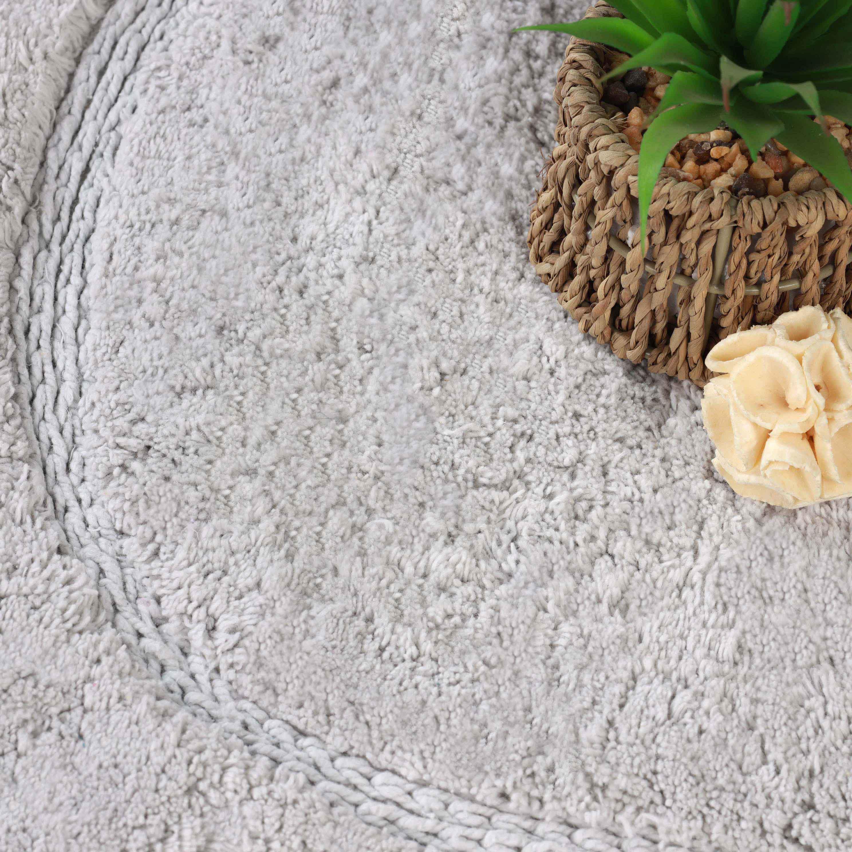 Cotton Oval Solid Non-Skid Washable 2 Piece Bath Rug Set
