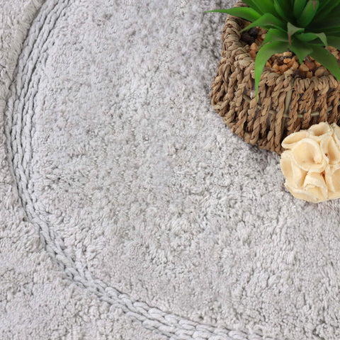Cotton Non Slip Oval 2 Piece Bath Rug Set