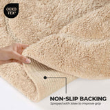 Cotton Oval Solid Non-Skid Washable 2 Piece Bath Rug Set