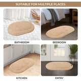 Cotton Oval Solid Non-Skid Washable 2 Piece Bath Rug Set