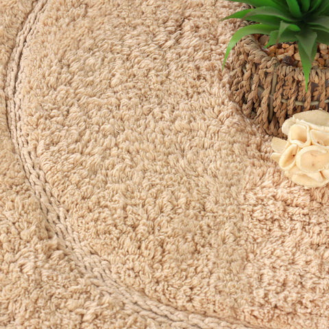 Cotton Non Slip Oval 2 Piece Bath Rug Set