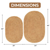 Cotton Oval Solid Non-Skid Washable 2 Piece Bath Rug Set