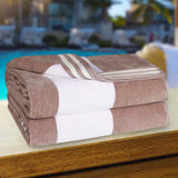 Cabana Stripe Oversized Cotton Beach Towel Sets
