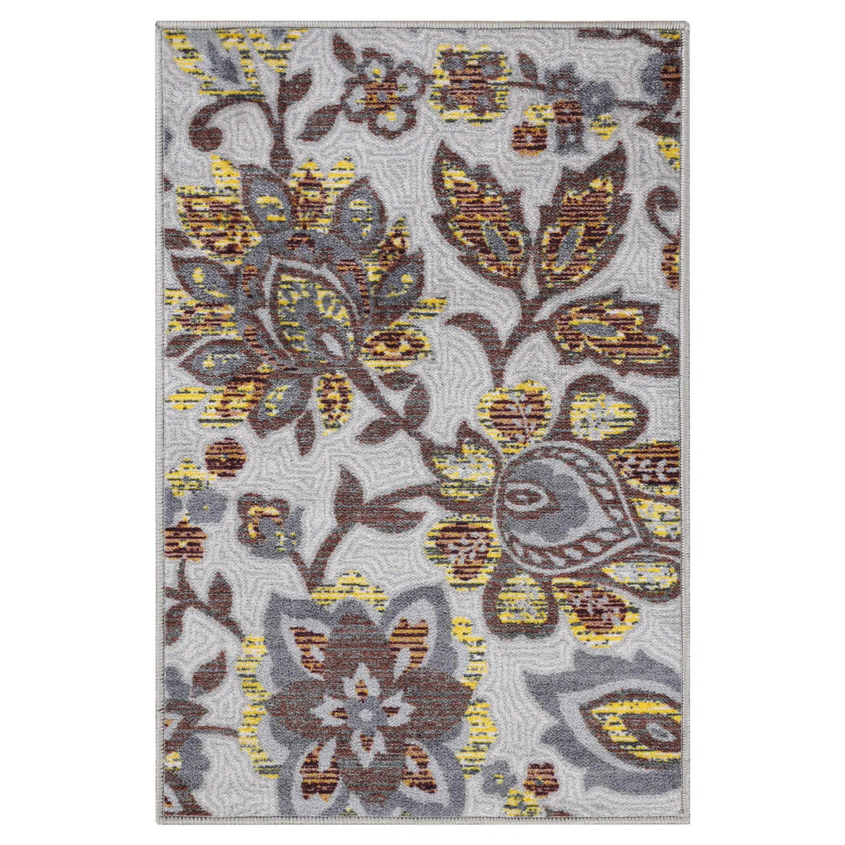 Jezabel Floral Non-Slip Washable Indoor Area Rug or Runner