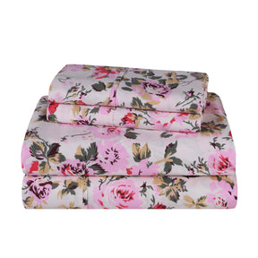 300 Thread Count Cotton Vintage Solid Or Floral Bellflower Sheet Set